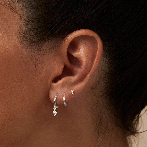 Ottone con placcatura in oro vero, orecchini a tre pezzi in oro semplici ed eleganti con zircone, molto venduti_voghion.com