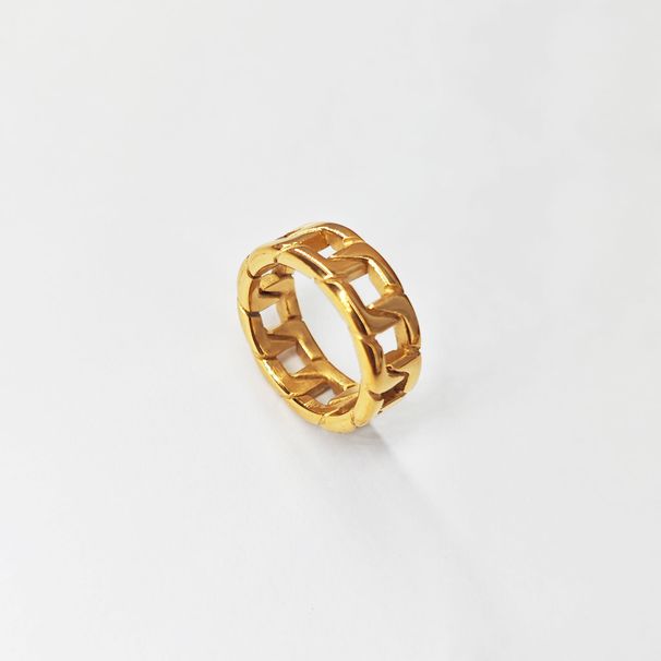 Trendy Herren geflochtener kubanischer Kettenring Mode Persönlichkeit Trend Edelstahlschmuck_voghion.com