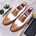 Herbst Große Größe Farbe Blockiert Formale Englisch Blok Carving Spitze Business Schnürschuhe Herren Lederschuhe Männer_voghion.com