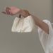 2024 Korean version new wooden handle pleated cloud small handheld women's bag, single shoulder crossbody mini bag_voghion.com