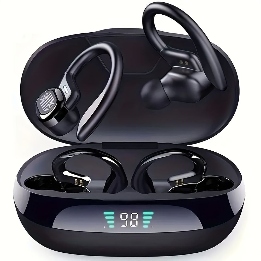 True Wireless Earbuds With Mic, TWS In-Ear Headphones With ENC Noise Cancelling, Touch Control Volume, Wireless Sports Earhook_voghion.com