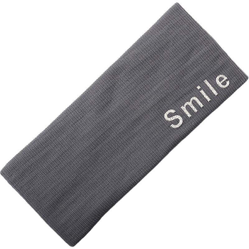 Korean Simple Sweet Smile Yoga Sports Trendy Unisex Short Hair Fitness Wide Headband_voghion.com