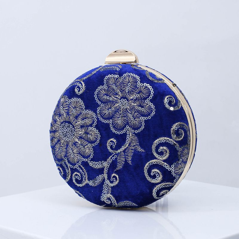 Pochette da sera con ricami in perline retrò, veet cheongsam da donna, piccola borsa rotonda a tracolla, borsa da sposa, pezzo unico_voghion.com