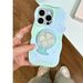 Fan Stand Mint Green Starry Protective TPU Case for 12, 13, 14, and 15 Pro Max - Full Coverage Shockproof Case with Integrated Fan Holder_voghion.com