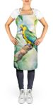 Yellownaped Parrot Apron Cooking Kitchen Server Baking Crafts Gardening For Adult Women Men, Unisex, Large, Multicolor_voghion.com