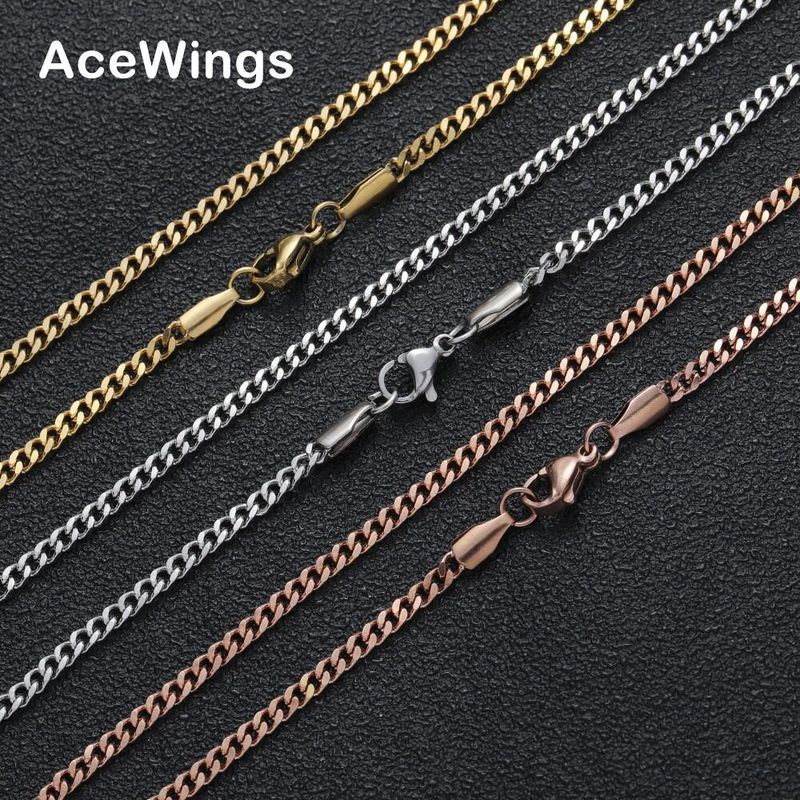 Collana con catena cubana Hip Hop in acciaio inossidabile da 3 mm per uomo_voghion.com