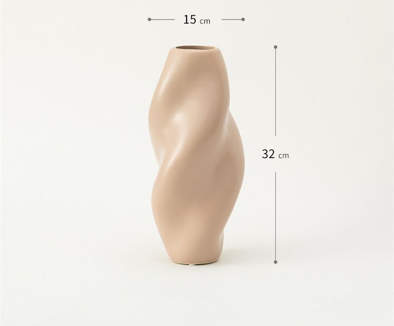 BAIJIAYUE Matte Ceramic Vase Decoration Nordic Creative Model Room Living Room Home Crafts_voghion.com