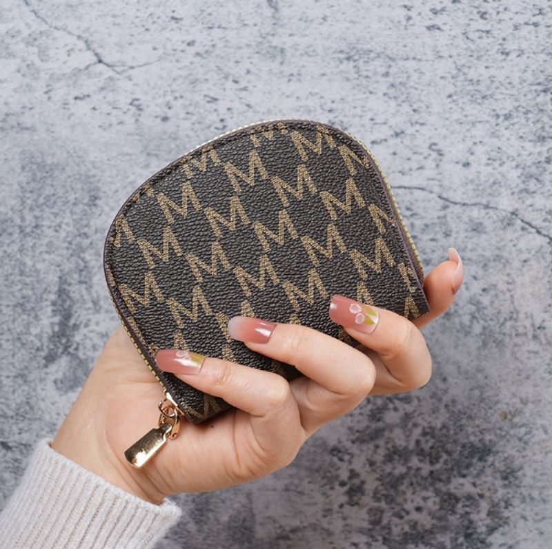 2024 Nuovo portafoglio con pochette con motivo mini lettera, portamonete classico con cerniera, versatile porta carte di credito strutturato per donna_voghion.com