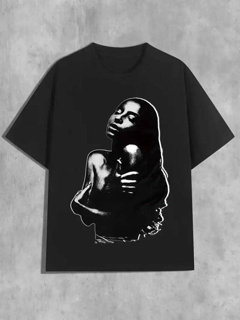 Hip Brand Cool Sexy Fashion Print Versatile Trendy Casual Tops Round Neck Short Sleeve T-shirt 240 Pure Cotton_voghion.com