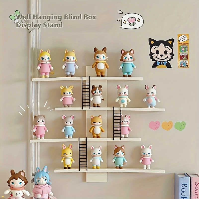 4-Tier Colorful Wall-Mounted Display Shelf - Bohemian Style Plastic Multi-Functional Organizer For Collectible Toys_voghion.com