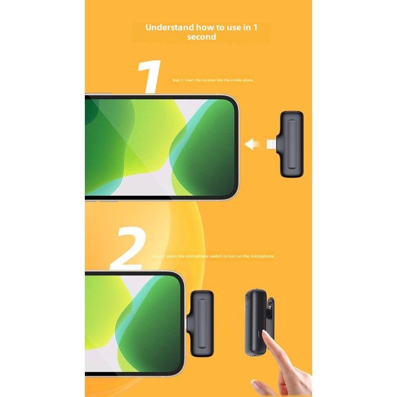 Wireless collar microphone J13 one for two with charging compartment, live broadcast radio recording noise reduction_voghion.com