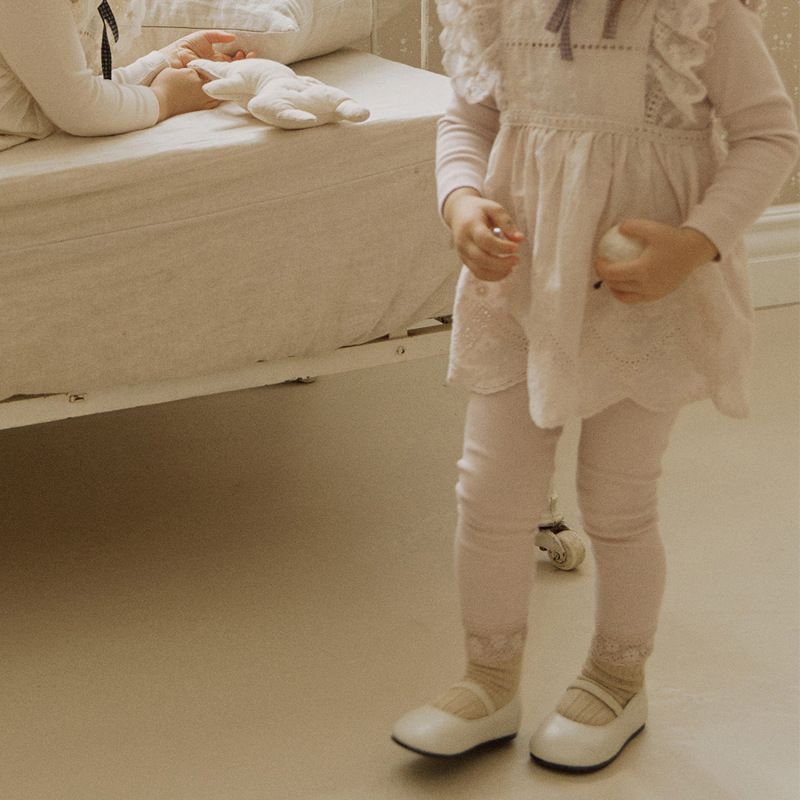 Leggings slim per bambini con finiture in pizzo_voghion.com