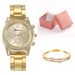 Damklockor Lyxig diamantaffär Stålbälte Dampresentask Set Moderiktigt Quartzur_voghion.com