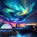 1pc LED Northern Lights Projection Lamp,Aurora Borealis Effect,Remote Control,USB Powered,Color-Changing Light,For Bedroom Decor_voghion.com