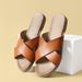 Sandały wsuwane ShoeVault Cross Round Open Toe, codzienne, modne, damskie, hurtowe, dropshipping_voghion.com