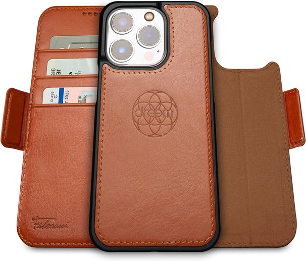 Dreem Fibonacci iPhone 15 Pro wallet \/2-in-1 shock-absorbing case and detachable faux leather split, MagSafe_voghion.com