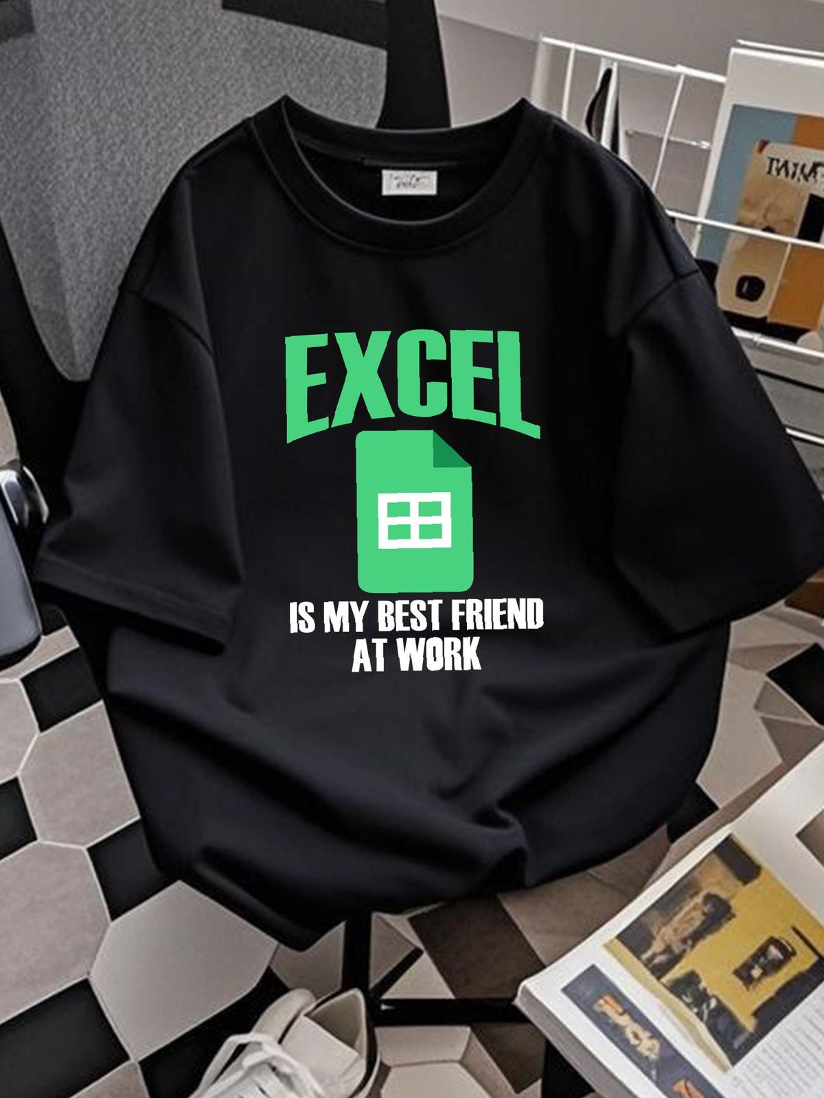 Excel – Mein bester Freund bei der Arbeit – T-Shirt mit Grafikprint, modisch, atmungsaktiv, lässig, für jeden Tag, leicht dehnbar, Unisex, weich, bequem, stylisch_voghion.com