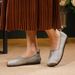 2025 Herbst Neue Damen Echtleder Square Toe Casual Low-Top Slip-on Ballettschuhe mit weicher Sohle_voghion.com