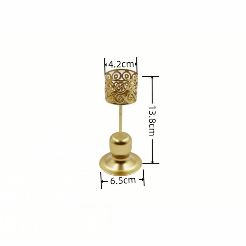 Geometric hollow iron decorative home candle holder ornaments ins candle base tea wax holder living room candle light dinner seeking_voghion.com