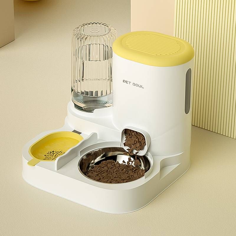 Cat Bowl Dog Bowl Automatic Drinking Water Feeder Integrated Cat Food Basin Anti-overturning Cat Food Rice Basin Pet Product Set_voghion.com