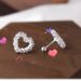 Full Diamond Hollow Heart Fashion Simple Super Shiny Ear Bone Stud Heart-shaped Earrings Niche Design_voghion.com