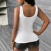 Women's Clothing New Summer Solid Color Sexy Hot Girl Sleeveless Casual V Neck Vest Top_voghion.com