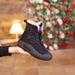 Herbst Winter Neue vielseitige Schneestiefel flache wasserdichte Baumwollschuhe Fleece gefüttert verdickt warm High-Top Damen_voghion.com