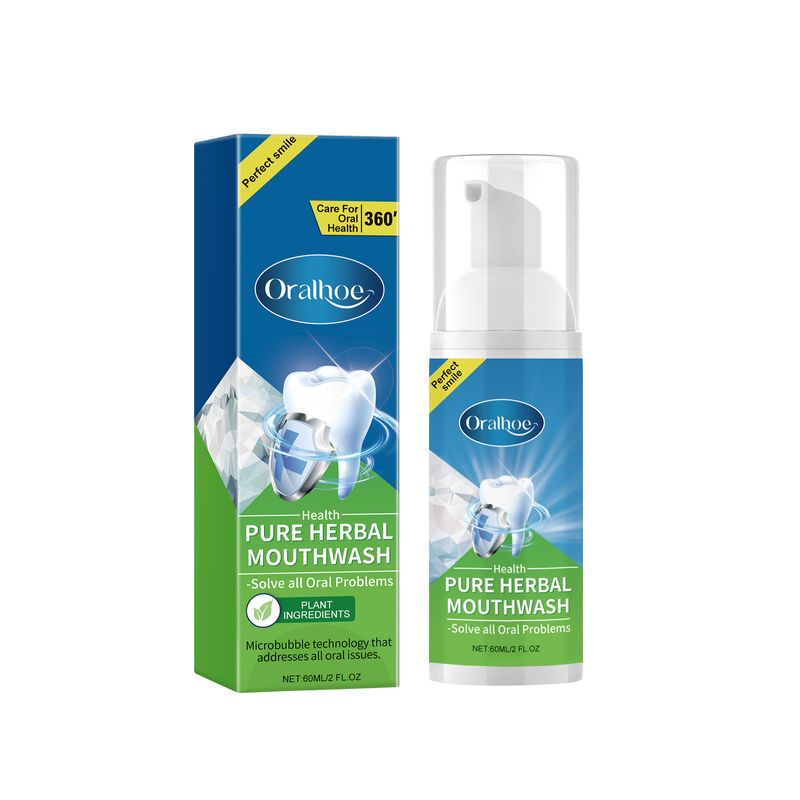 Mousse nettoyante aux herbes ORALHOE pour les dents, pour une meilleure odeur et une meilleure beauté des soins bucco-dentaires_voghion.com