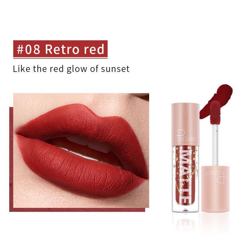 PUDAIER® Air Matte Lip Color - Color #08 Retro Red_voghion.com