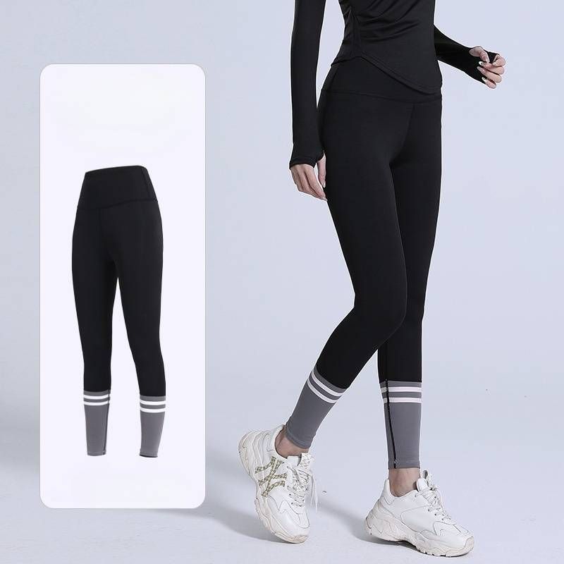 Le nouveau costume de yoga à col en V printemps-automne au toucher nu : un ensemble de fitness moulant, élastique et taille haute pour la course à pied, le sport et le cyclisme._voghion.com