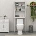 Mensola da bagno sopra il ripiano in legno per organizer, mobiletto portaoggetti per WC, 2 ante con spazio di archiviazione, 2 bagni salvaspazio F WC_voghion.com