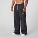 YOUNGLA American Style New Jogging Sports Fitness Men's Sweatpants Loose Casual Wide Leg Trendy Patchwork Long Pants_voghion.com