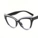 Cat Eye Clear Lens Retro Color Block Modes dekoratīvās datora brilles sievietēm_voghion.com