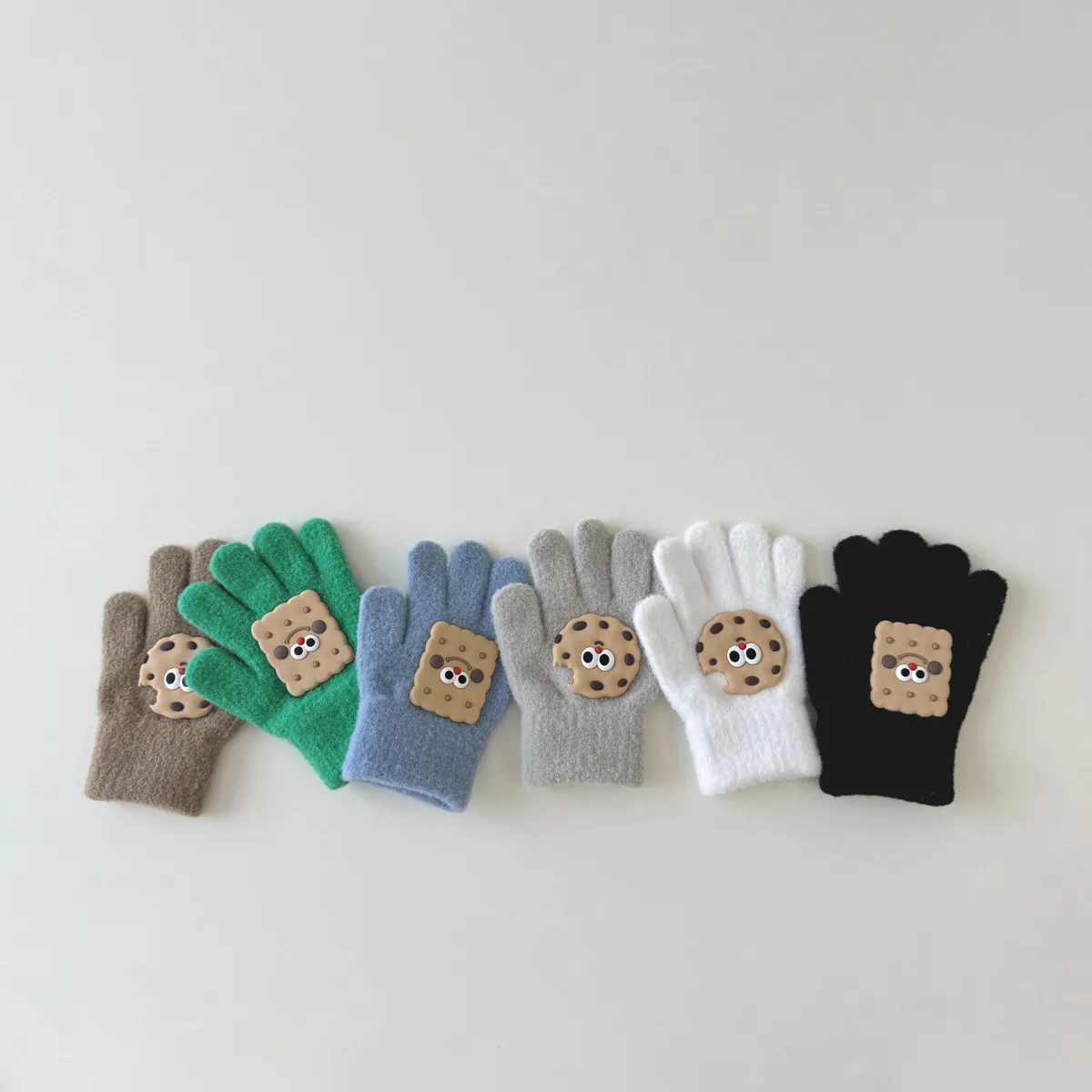 Gants pour enfants mignon garçon Instagram tricoté chaud bébé cinq doigts_voghion.com