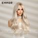 Perruque blonde blanche progressive femme longue été groupe féminin couleur de cheveux bouclés mode naturelle grande vague perruque ensemble_voghion.com