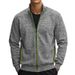 American Style Retro Men's Casual Cationic Jacquard Sweater Collar Zipper Cardigan Jacket_voghion.com