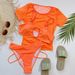 Bikini traje de baño mujer traje de baño dividido traje de baño bikini de malla de tres piezas_voghion.com
