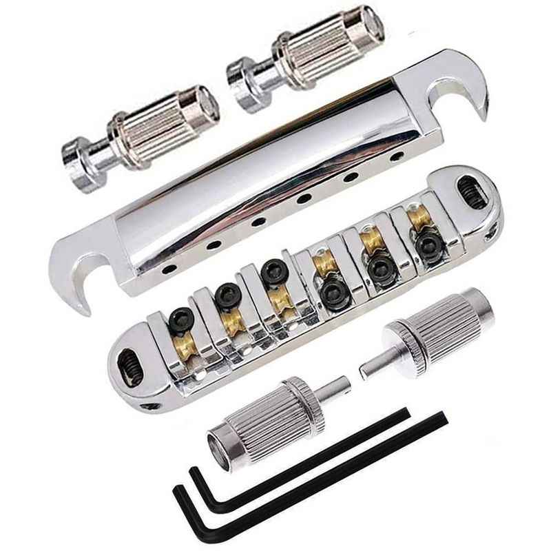 Roller Seddle Bridge Tailpiece Premium Roller Seddle Tune Omatic Bridge Tailpiece priekš Epi LP elektriskajām ģitārām_voghion.com