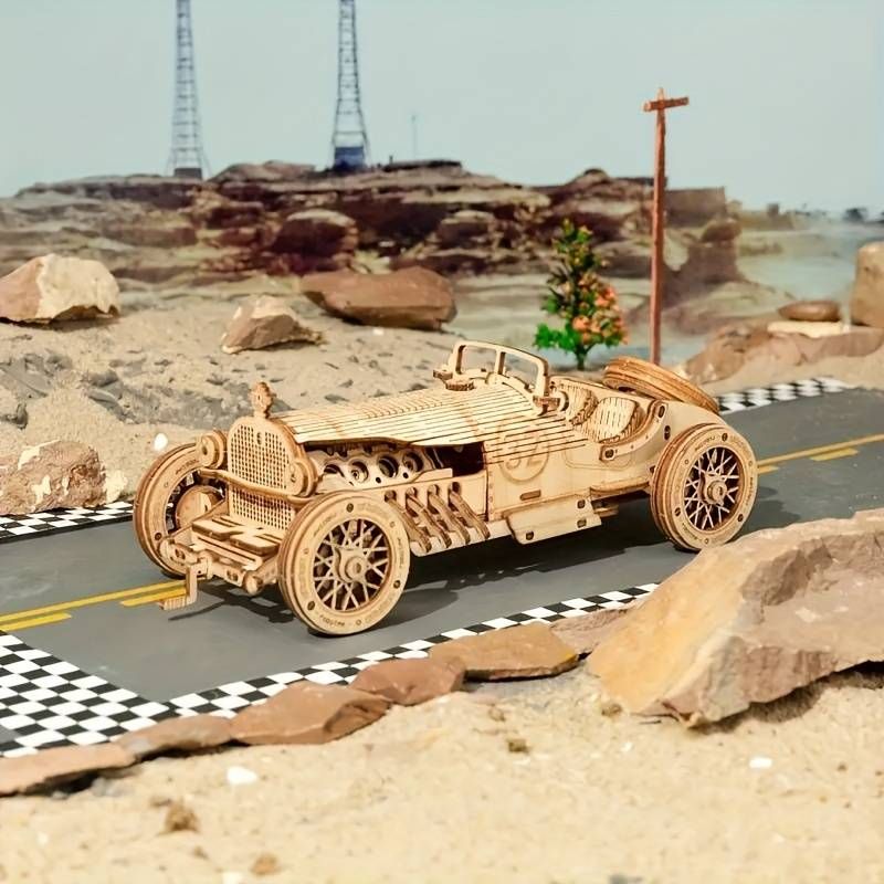 3d Puzzle Toy Diy Wooden Racing Car Assembly Model For Kids Adults Christmas Birthday Gifts For_voghion.com
