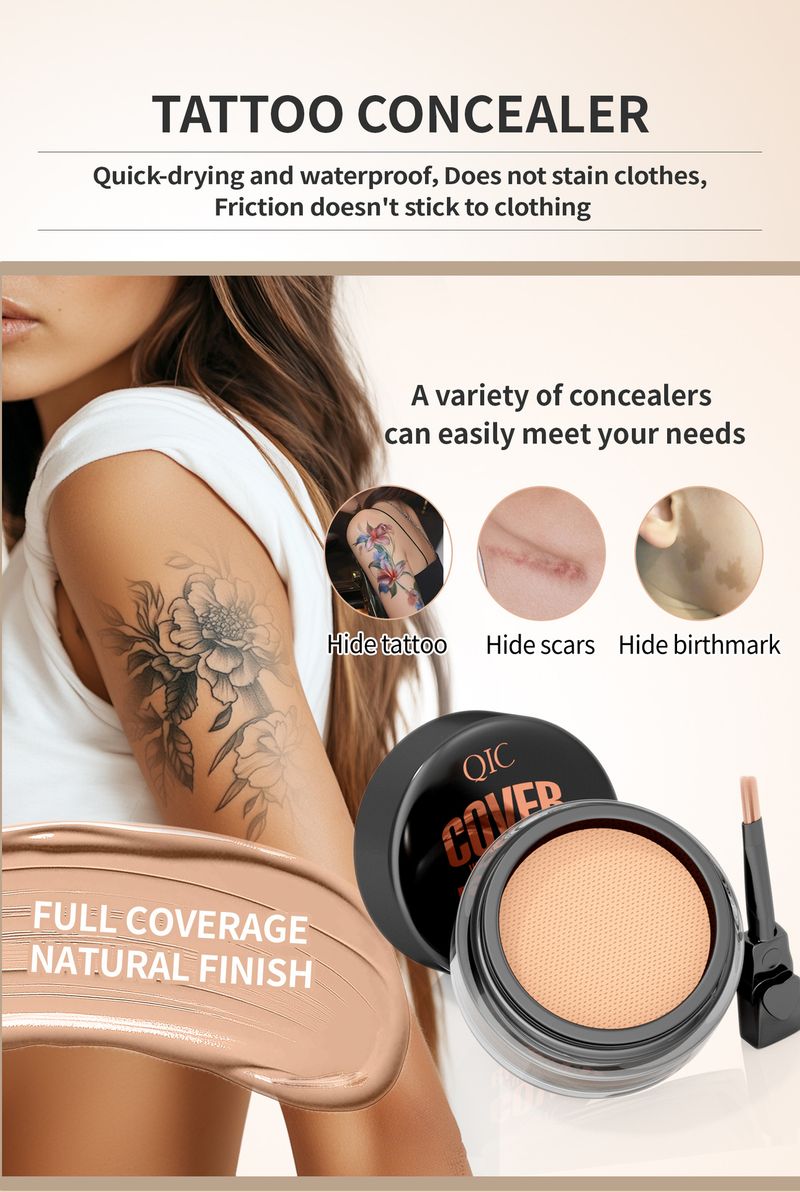 Abdeckstift, Sommersprossen, Tattoos, Abdeckstift-Foundation, Augenringe, Aknenarben, Pickel, wasserfestes Make-up_voghion.com