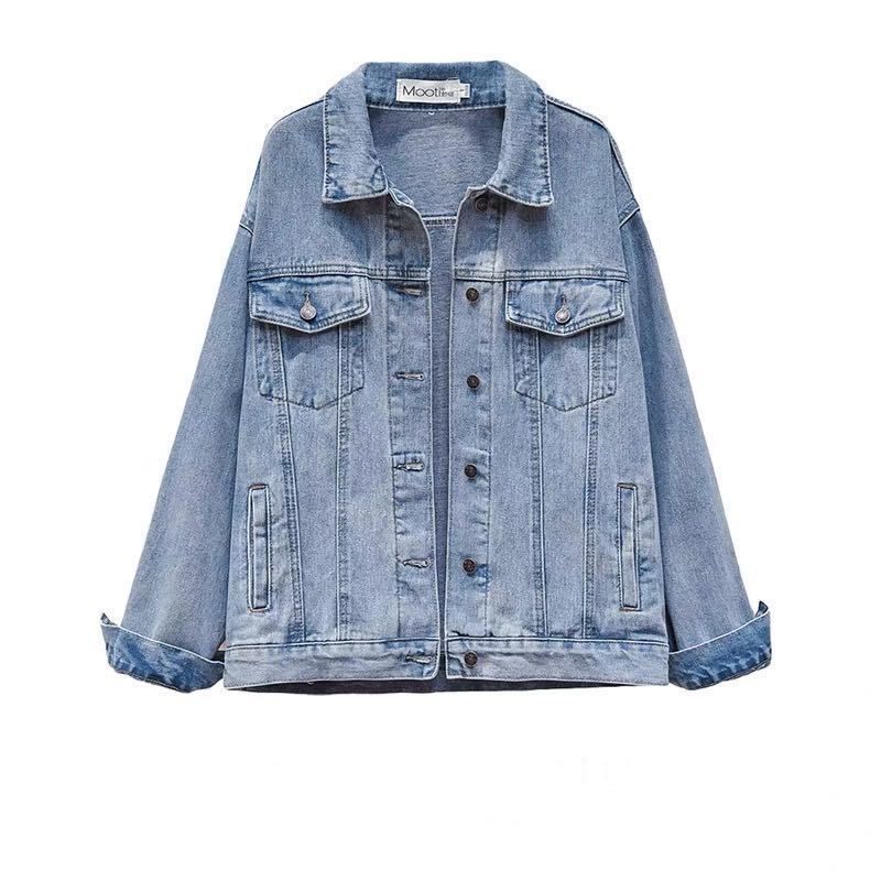 Vêtements pour femmes automne grande taille vêtements pour femmes grosse fille à la mode mince à capuche imprimé veste en jean femme 6132_voghion.com