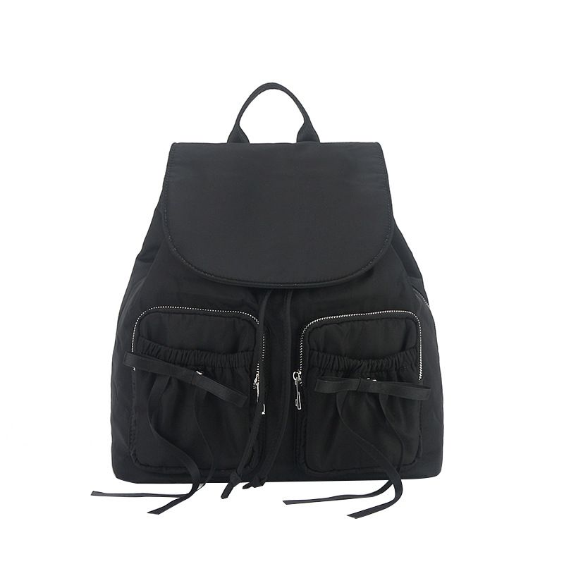 Sac à dos coréen pour femme avec nœud en forme de cœur et cordon de serrage, grande capacité, tendance printemps-été 2025, polyvalent, décontracté, quotidien_voghion.com