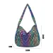 Fashion Laser Multi-color Diamond Pattern Shoulder Cotton Pad Handbag Messenger Bag 240827_voghion.com