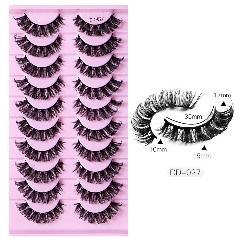 10 falsche Wimpern aus Chemiefaser D-Curl zum Einpflanzen und Pfropfen natürlicher Wimpern_voghion.com