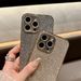 Glitter Water Flow Pattern Leather Sticker Phone Case For Iphone 16E 16 Pro Max 15 14 13 Plating Camera Lens Protection_voghion.com