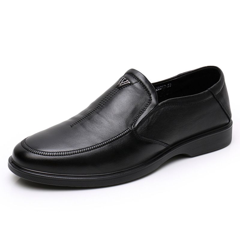 Spring Autumn New Set Of Casual Le Fu Lightweight Leather Middle-aged And Elderly Men's Shoes, Lazy Shoes_voghion.com