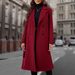 Eleganter, zweireihiger Trenchcoat – Langer Damenmantel aus Wollmischung mit Gürtel, schmal geschnittener Mantel für Herbst/Winter_voghion.com