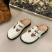 2025 New Model Ah Xi Ge Same Style Closed-Toe Half Slippers High-End British French Lazy Shoes Mary Jane Mules_voghion.com