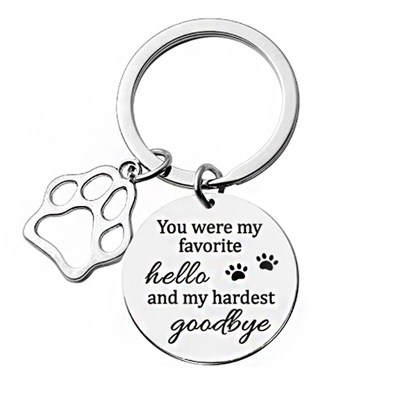 non più al mio fianco, portachiavi inciso in acciaio inossidabile, piccoli regali commemorativi per cani e gatti_voghion.com