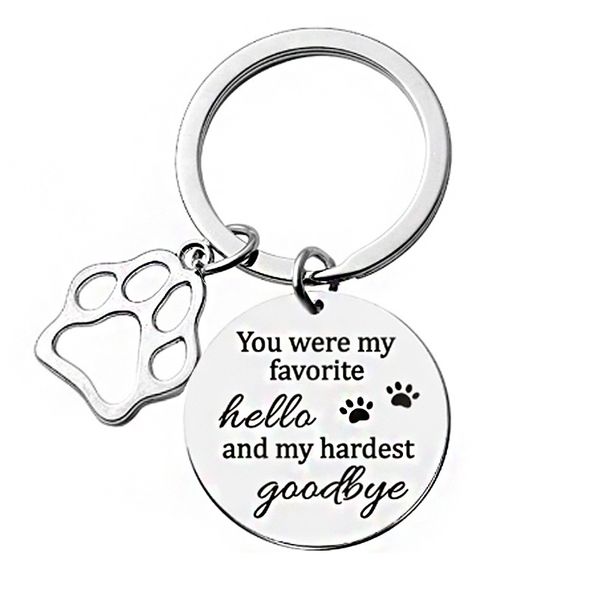 non più al mio fianco, portachiavi inciso in acciaio inossidabile, piccoli regali commemorativi per cani e gatti_voghion.com